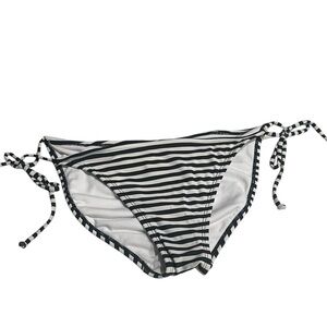Xhilaration Tie Side Stripe Bikini Bottom SZ L Black White